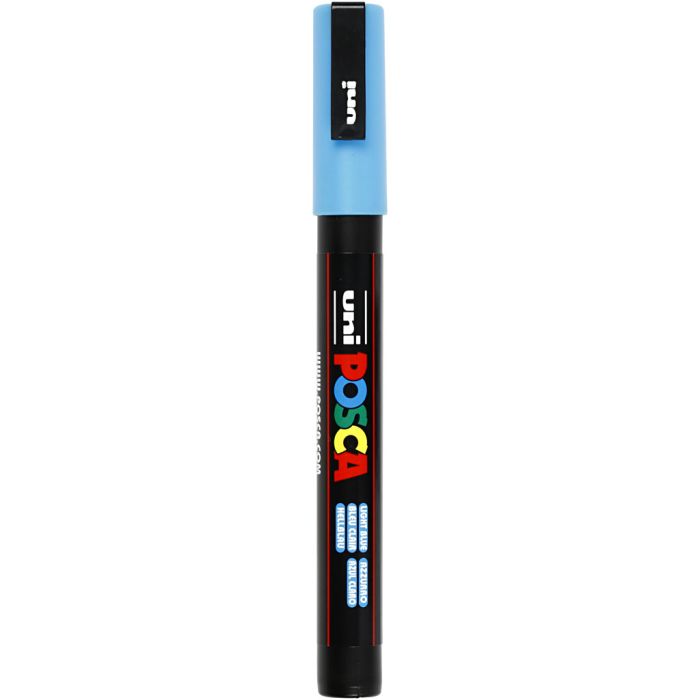 Marqueur Posca, dim. PC-3M, trait 0,9-1,3 mm, fin, bleu clair, 1 pièce