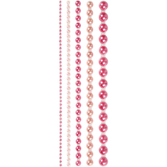 Demies perles, dim. 2-8 mm, rose, 140 pièces/ 1 Pq.