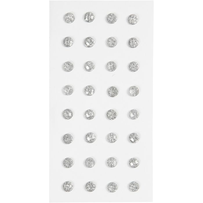 Pierres de strass, d 8 mm, argent, 32 pièces/ 1 Pq.