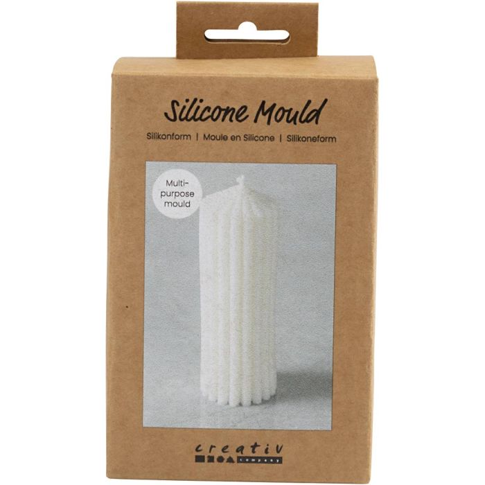 Moule en Silicone, Cylindre cannelé, H : 12 cm, d 4 cm, 1 pièce/ 1 Pq.