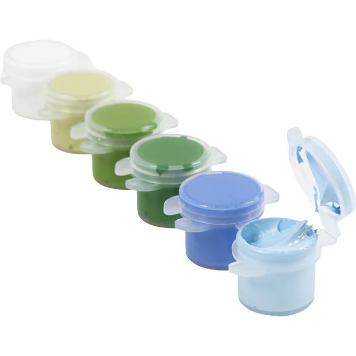 Peinture Acrylique Plus Color, harmonie bleu/vert, 6x5 ml/ 1 Pq.