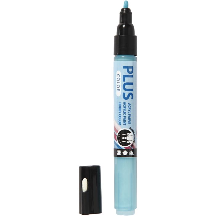 Feutres Plus Color, L : 14,5 cm, trait 1-2 mm, turquoise, 5,5 ml, 1 pièce
