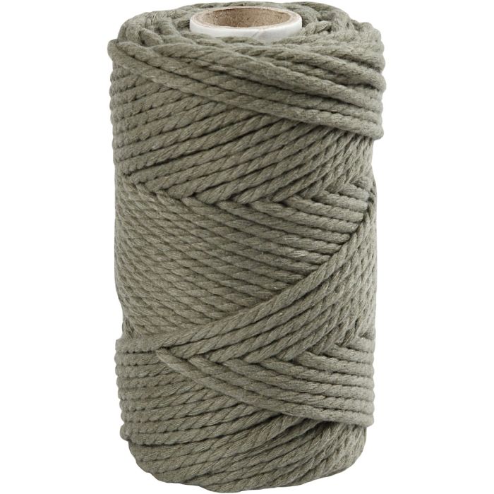 Cordon pour macramé, L : 55 m, d 4 mm, vert mousse, 330 gr/ 1 rouleau