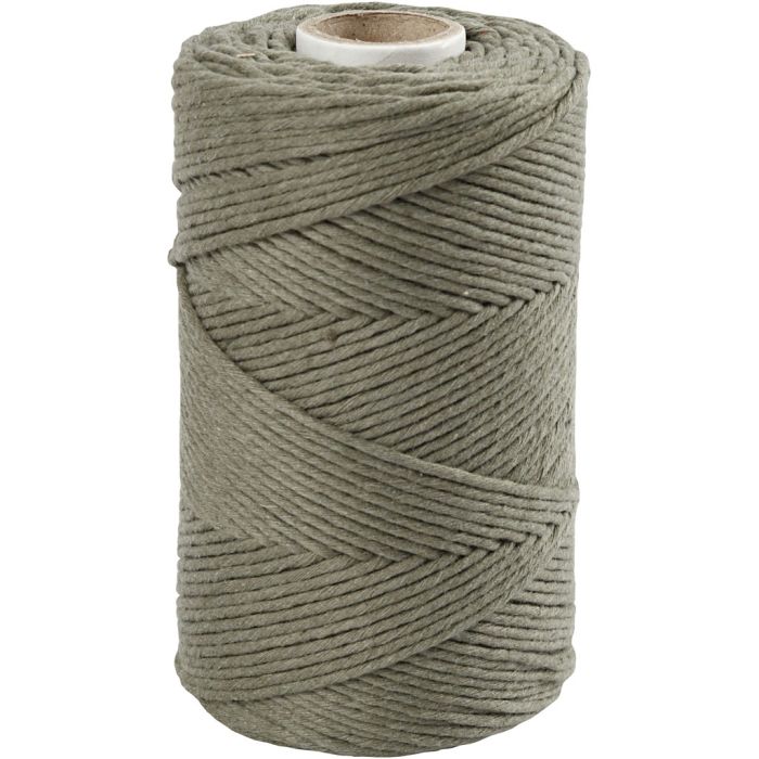 Cordon pour Macramé, L : 198 m, d 2 mm, vert mousse, 330 gr/ 1 rouleau