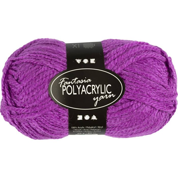 Pelote de laine acrylique Fantasia, L : 80 m, aiguille 4,5-5, cyclamen, 50 gr/ 1 boule