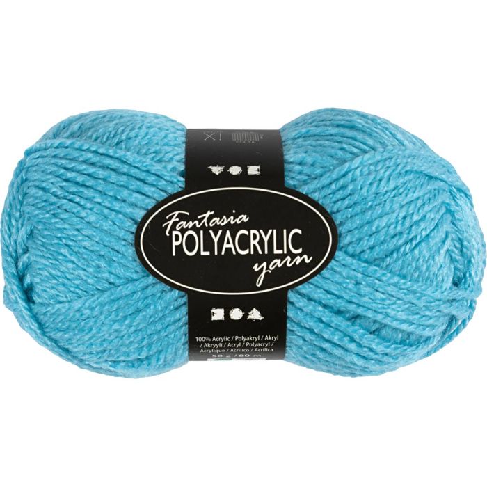Pelote de laine acrylique Fantasia, L : 80 m, aiguille 4,5-5, turquoise, 50 gr/ 1 boule