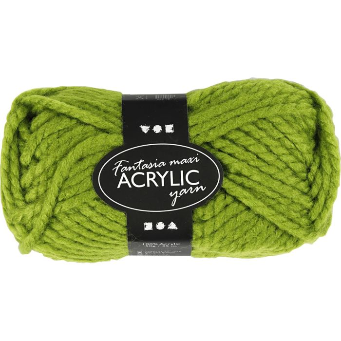 Pelote de Laine Acrylique Fantasia, L : 35 m, aiguille 9-10, vert, 50 gr/ 1 boule