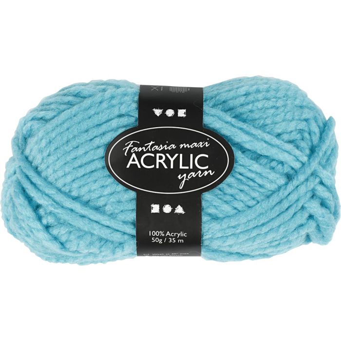 Pelote de Laine Acrylique Fantasia, L : 35 m, aiguille 9-10, turquoise, 50 gr/ 1 boule