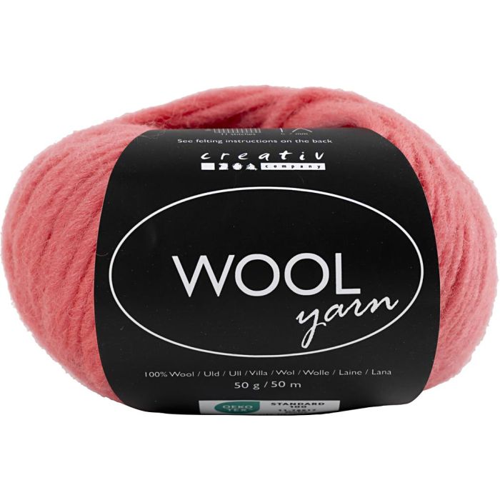 Pelotes de laine, L : 63 m, aiguille 6-7, rose clair, 50 gr/ 1 boule