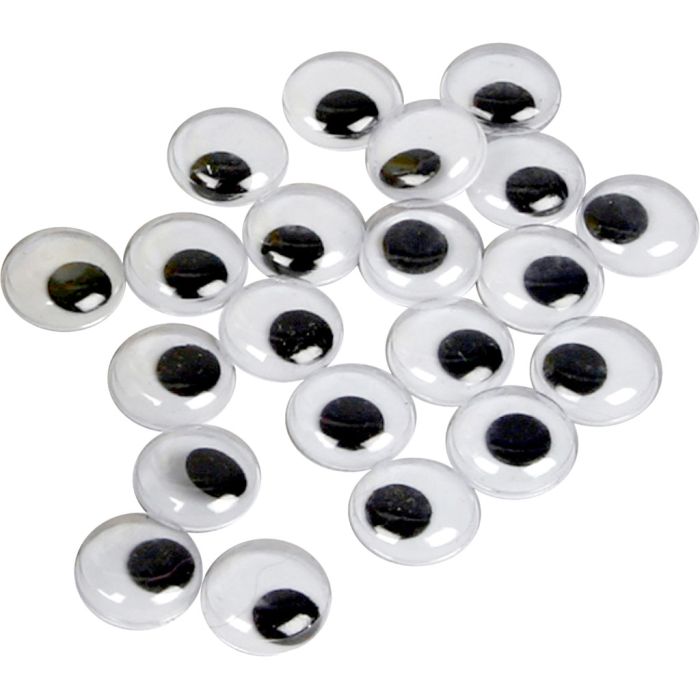 Yeux Mobiles, Non autocollants, d 14 mm, 1000 pièces/ 1 Pq.