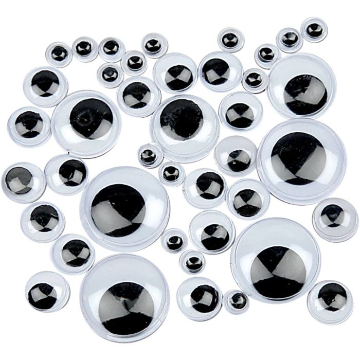Yeux Mobiles, Non autocollants, d 4-20 mm, 1100 ass./ 1 Pq.
