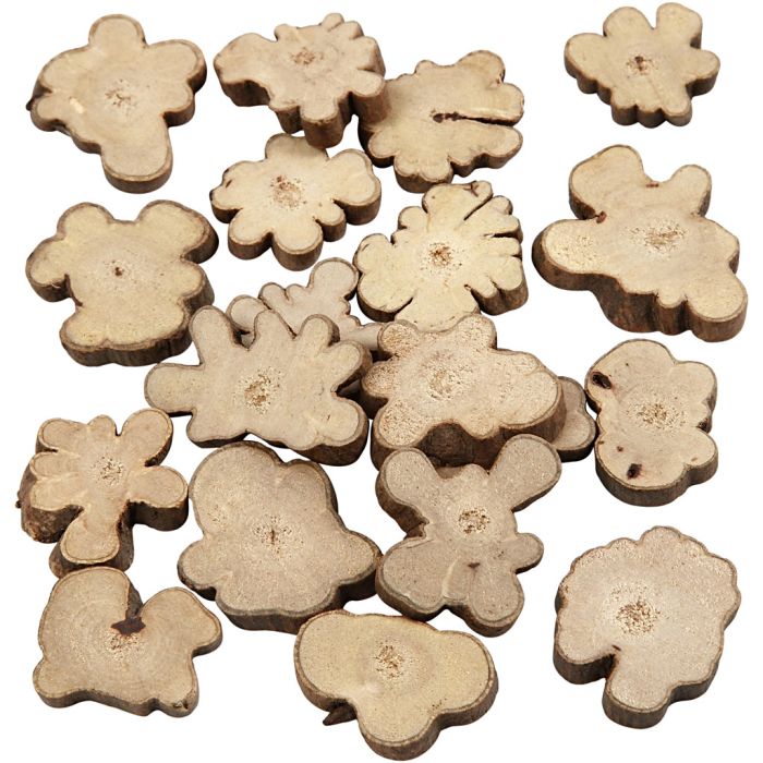 Mélange de bois, dim. 15-40 mm, ép. 5 mm, 230 gr/ 1 Pq.
