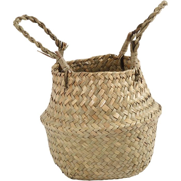 Panier en jonc de mer, H : 11/19 cm, d 20 cm, 1 pièce
