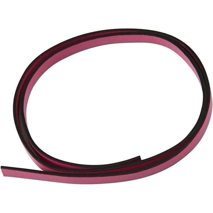 Ceinture Type Cuir, L : 10 mm, ép. 3 mm, rose, 1 m/ 1 Pq.
