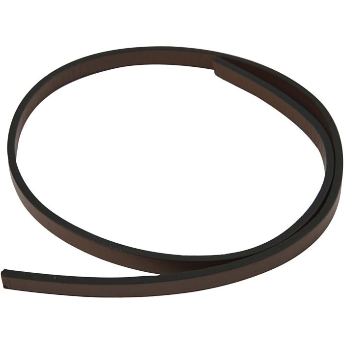 Ceinture Type Cuir, L : 10 mm, ép. 3 mm, brun, 1 m/ 1 Pq.