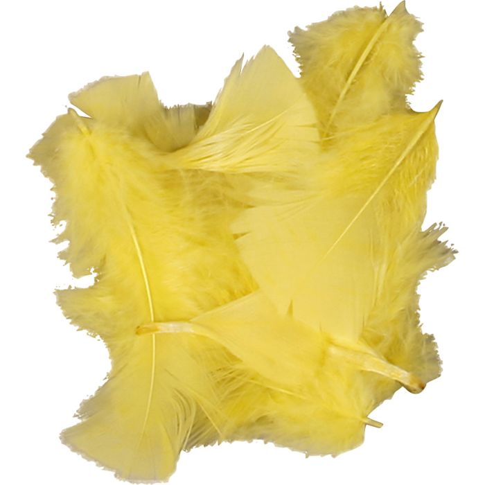 Duvet, dim. 7-8 cm, ca. 3750 pièce, jaune, 10x50 gr/ 1 Pq.