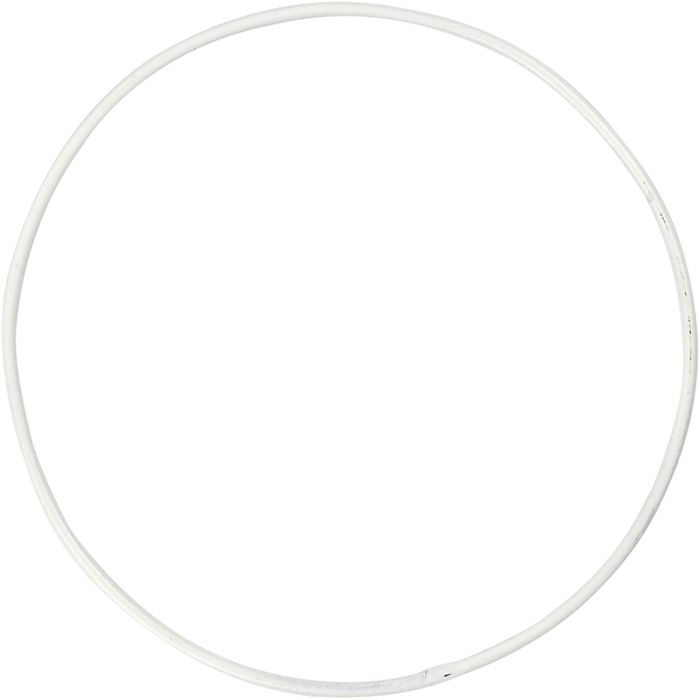 Anneau métallique, d 10 cm, ép. 2 mm, blanc, 10 pièces/ 1 Pq.