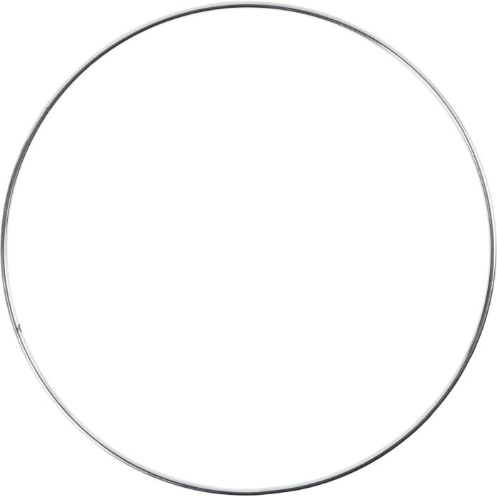 Anneau métallique, d 20 cm, ép. 3 mm, argent, 1 pièce