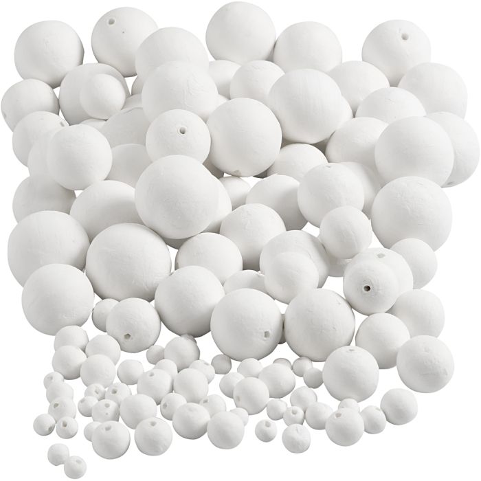 Boule d'ouate, d 12+15+20+30+40+50 mm, blanc, 240 pièces/ 1 Pq.