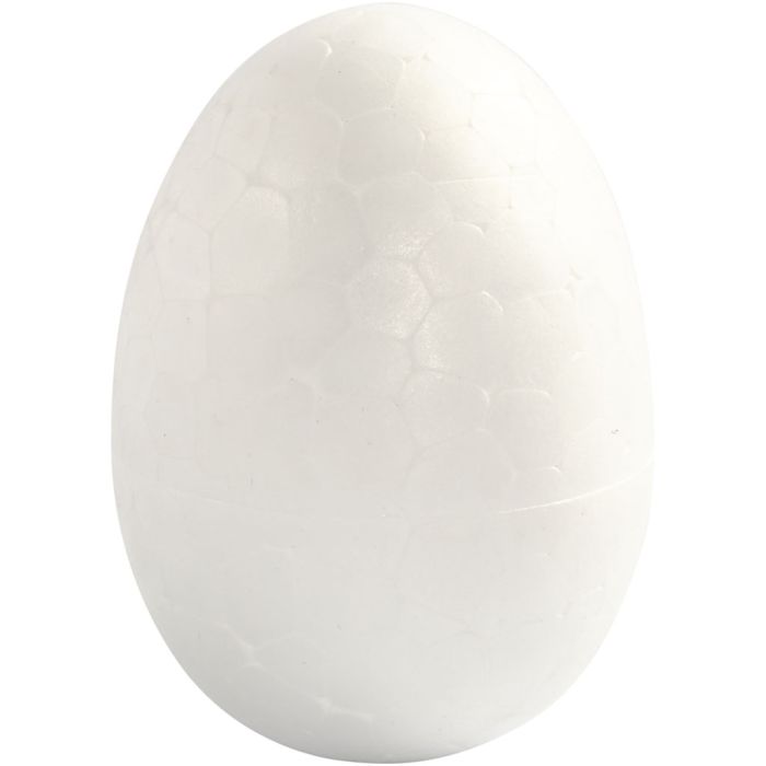 Oeufs en polystyrène, H : 4,8 cm, blanc, 100 pièces/ 1 Pq.