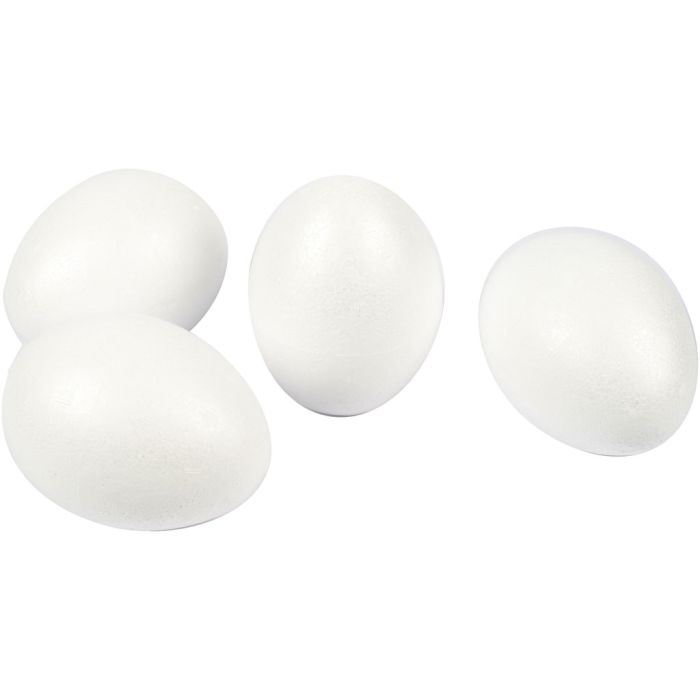 Oeufs en polystyrène, H : 10 cm, blanc, 25 pièces/ 1 Pq.
