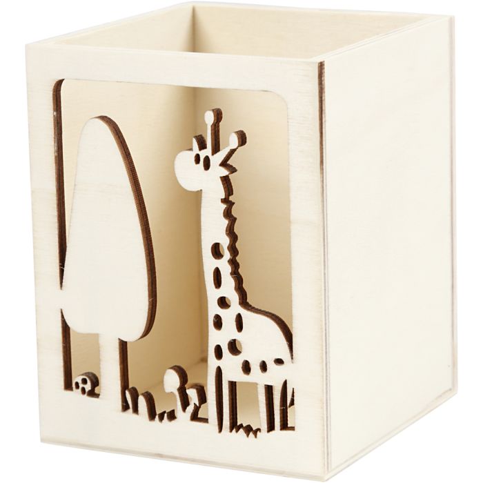 Pot à crayons, girafe, H : 10 cm, L : 8 cm, ép. 4 mm, 1 pièce