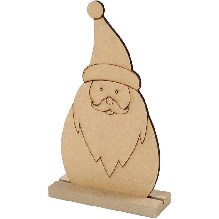 Figurine de Noël, Père Noël, H : 15 cm, P: 3 cm, L : 9 cm, ép. 3 mm, 1 pièce