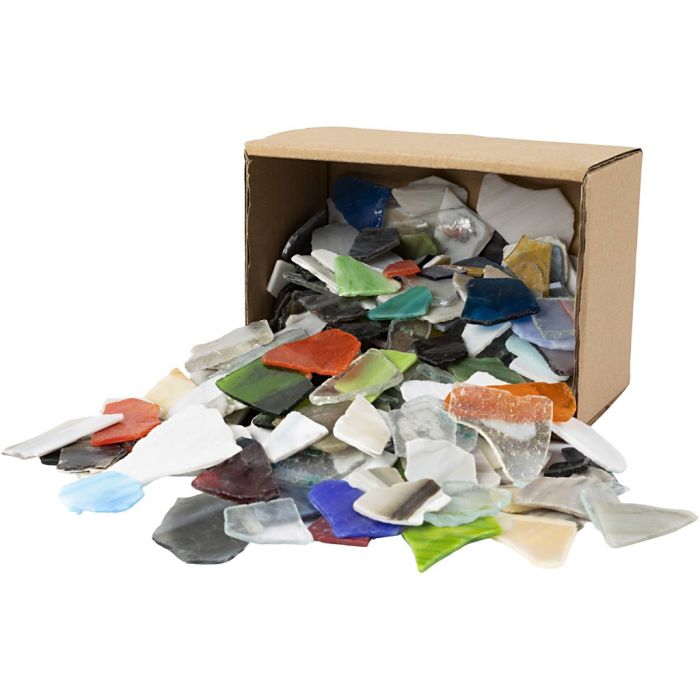 Mosaïques, dim. 15-60 mm, ép. 5 mm, Le contenu peut varier , ass. de couleurs, 2 kg/ 1 Pq.