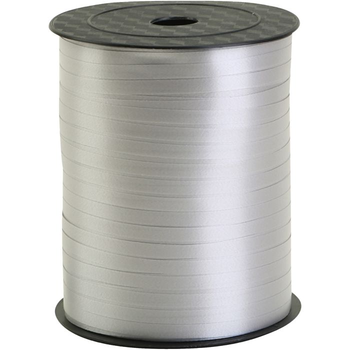 Ruban cadeau, L : 5 mm, argent, 400 m/ 1 rouleau