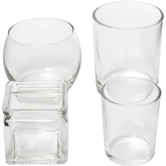 Photophores, H : 5,3-8,4 cm, d 4,5-7,3 cm, Le contenu peut varier , 72 pièces/ 1 Pq.