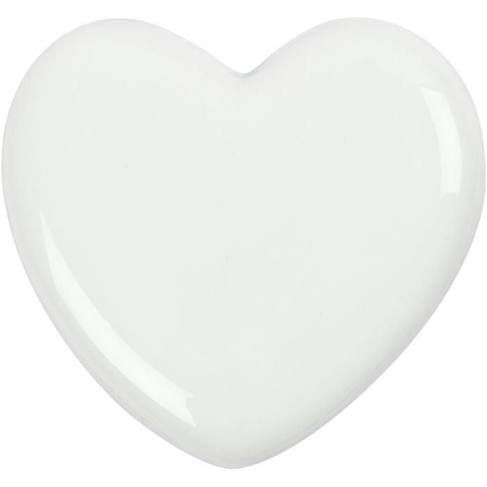 Coeur, dim. 6,5x6,5 cm, ép. 10 mm, blanc, 1 pièce