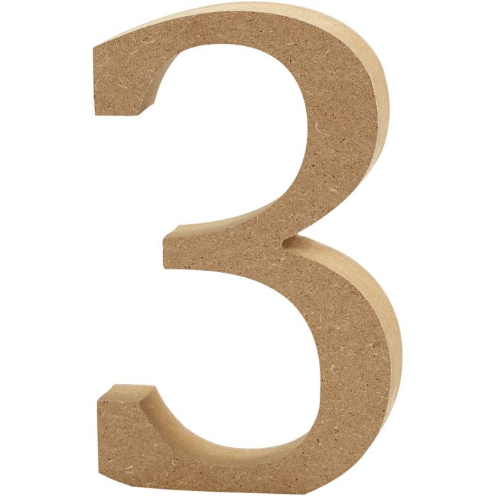 Chiffre, 3, H : 13 cm, ép. 2 cm, 1 pièce