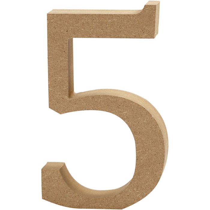 Chiffre, 5, H : 13 cm, ép. 2 cm, 1 pièce