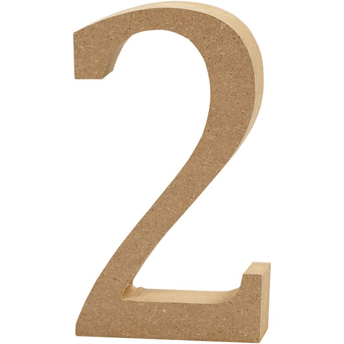 Chiffre, 2, H : 8 cm, ép. 1,5 cm, 1 pièce