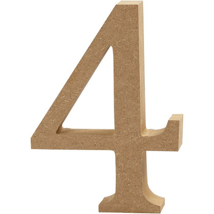 Chiffre, 4, H : 8 cm, ép. 1,5 cm, 1 pièce