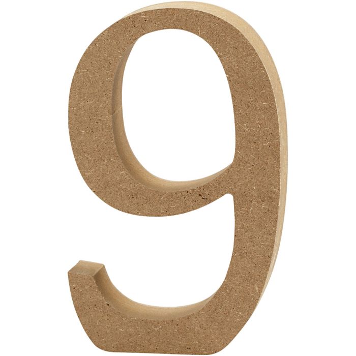 Chiffre, 9, H : 8 cm, ép. 1,5 cm, 1 pièce