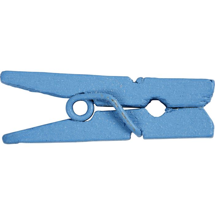 Mini-épingle à linge, L : 25 mm, L : 3 mm, bleu, 36 pièces/ 1 Pq.