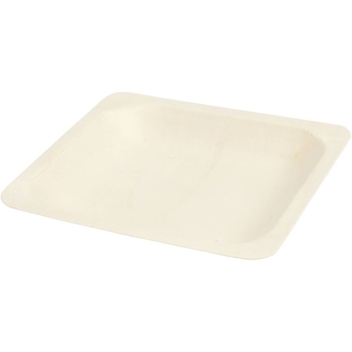 Assiette, H : 2 cm, dim. 14x14 cm, 12 pièces/ 1 Pq.