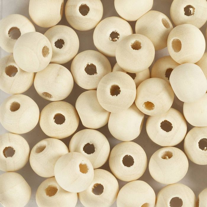 Perles en Bois, d 8, diamètre intérieur 2 mm, 100 pièces/ 1 Pq.