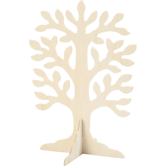 Arbre en Bois, dim. 30x21,5 cm, ép. 2 mm, 10 pièces/ 1 Pq.
