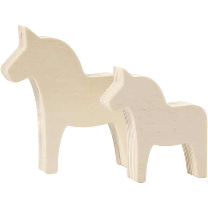 Cheval, H : 8+10 cm, L : 7+9,5 cm, ép. 1,8 cm, 2 pièces/ 1 Pq.