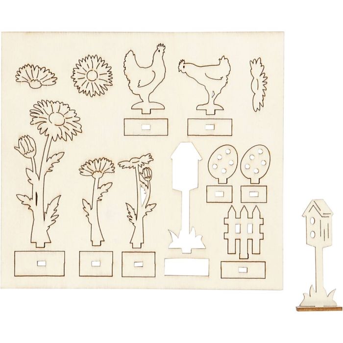 Figurines à assembler, L : 15,5 cm, L : 17 cm, ép. 3 mm, 1 Pq.