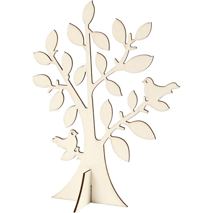 Arbre en Bois, H : 24 cm, L : 18,4 cm, ép. 0,4 cm, 1 pièce