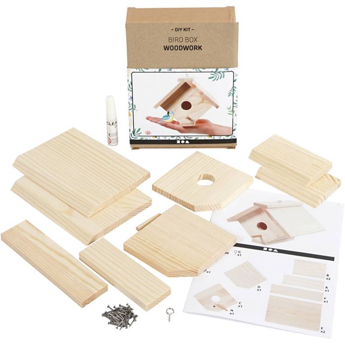 Maison d’oiseaux, H : 13 cm, P: 14,5 cm, L : 16 cm, 1 pièce