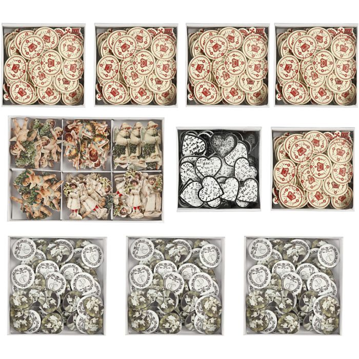 Stickers en bois, dim. 20-50 mm, Le contenu peut varier , 10 Pq./ 1 Pq.