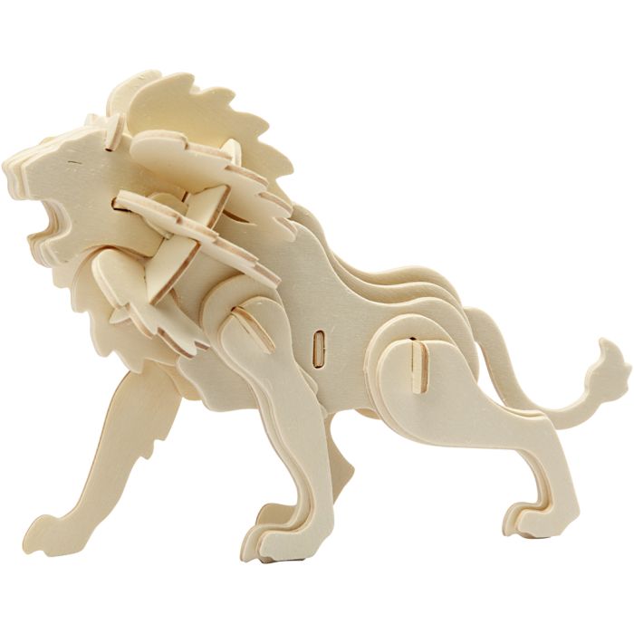 Figurine à assembler en 3D, lion, dim. 18,5x7x7,3, 1 pièce