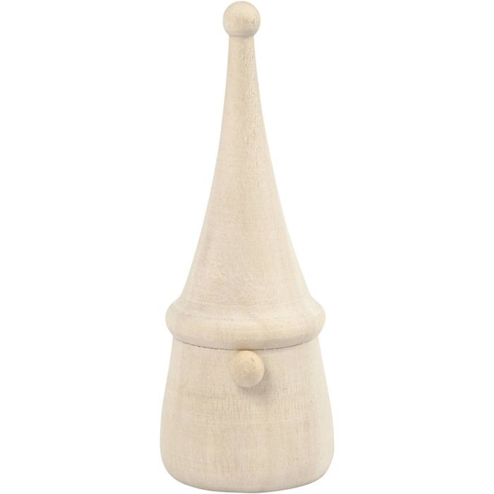 Nain de jardin Noël scandinave, H : 8 cm, d 3 cm, 1 pièce