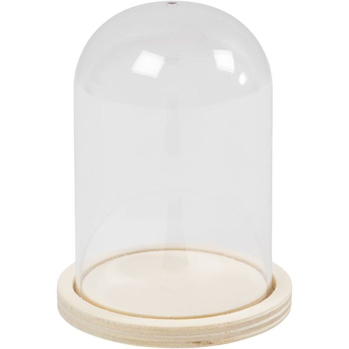Cloche sur pied en bois, H : 9,5 cm, d 6 cm, diamètre intérieur 3 mm, 10 pièces/ 1 Pq.
