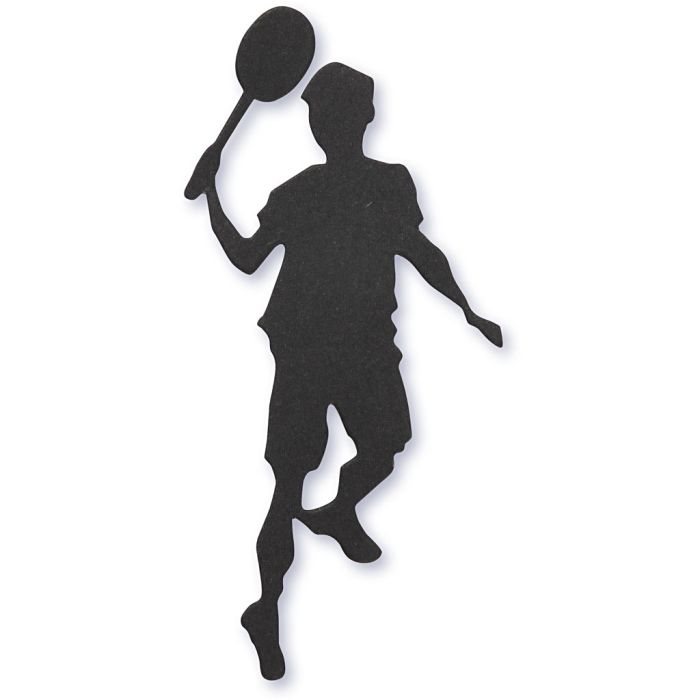 Étiquette en carton, joueur de badminton, dim. 40x90 mm, noir, 10 pièces/ 1 Pq.