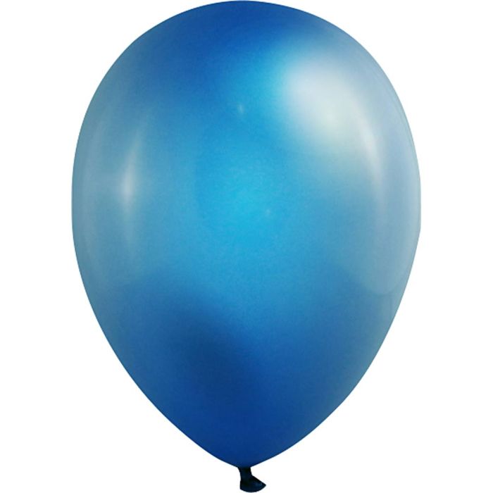 Ballons, dim. 23 cm, rond, bleu métallique, 8 pièces/ 1 Pq.